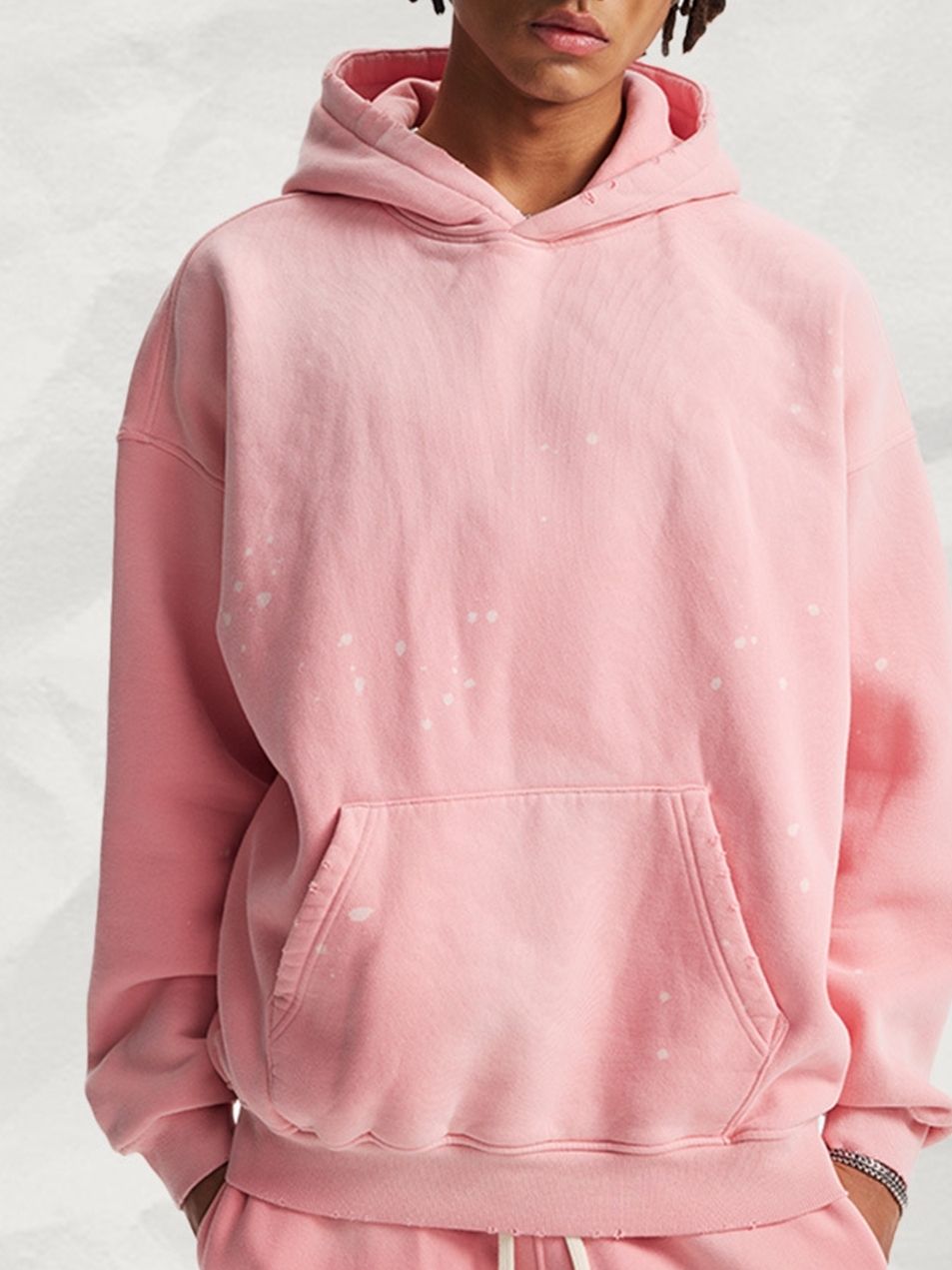 Unisex Hoodie Washed Distressed Velvet Autumn Winter Style