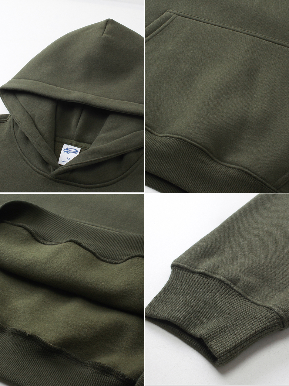 Unisex Oversized Dark Green Hoodie Warm Fleece Everyday Wear