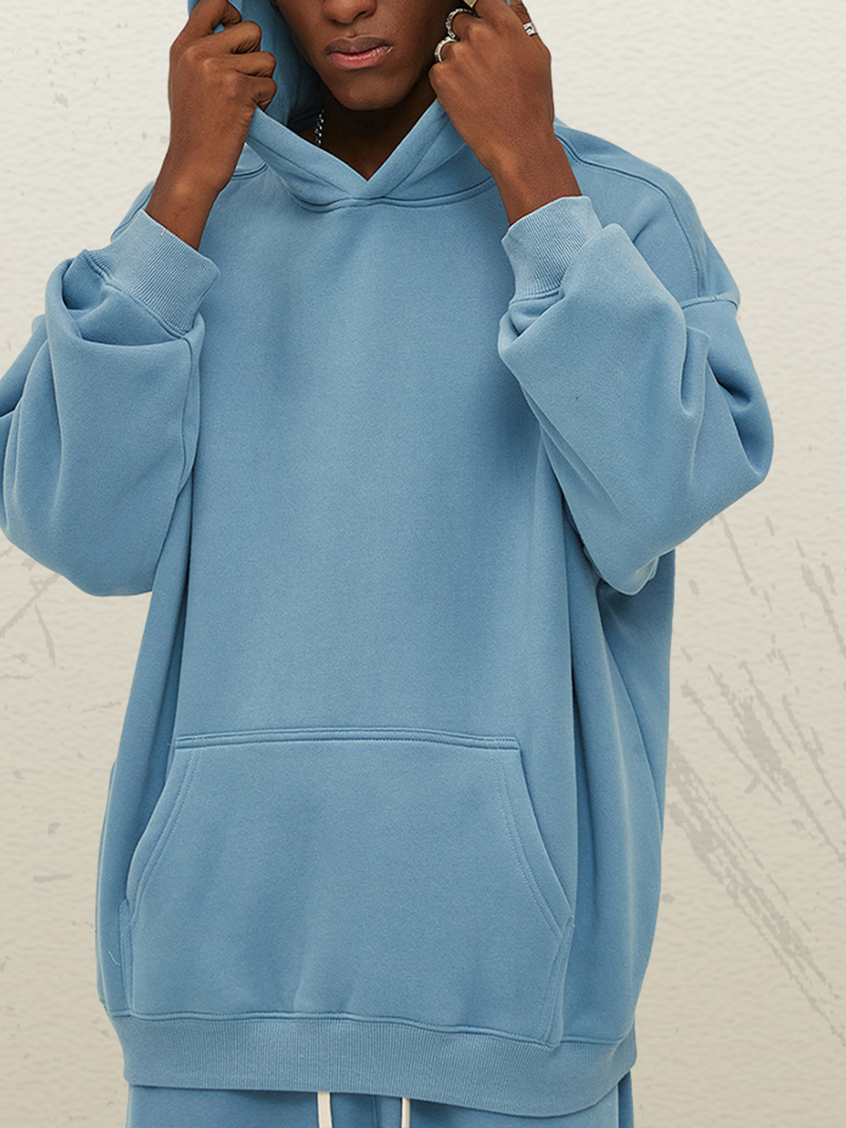 Unisex Oversized Teal Hoodie Soft Fleece Essentials Pullover