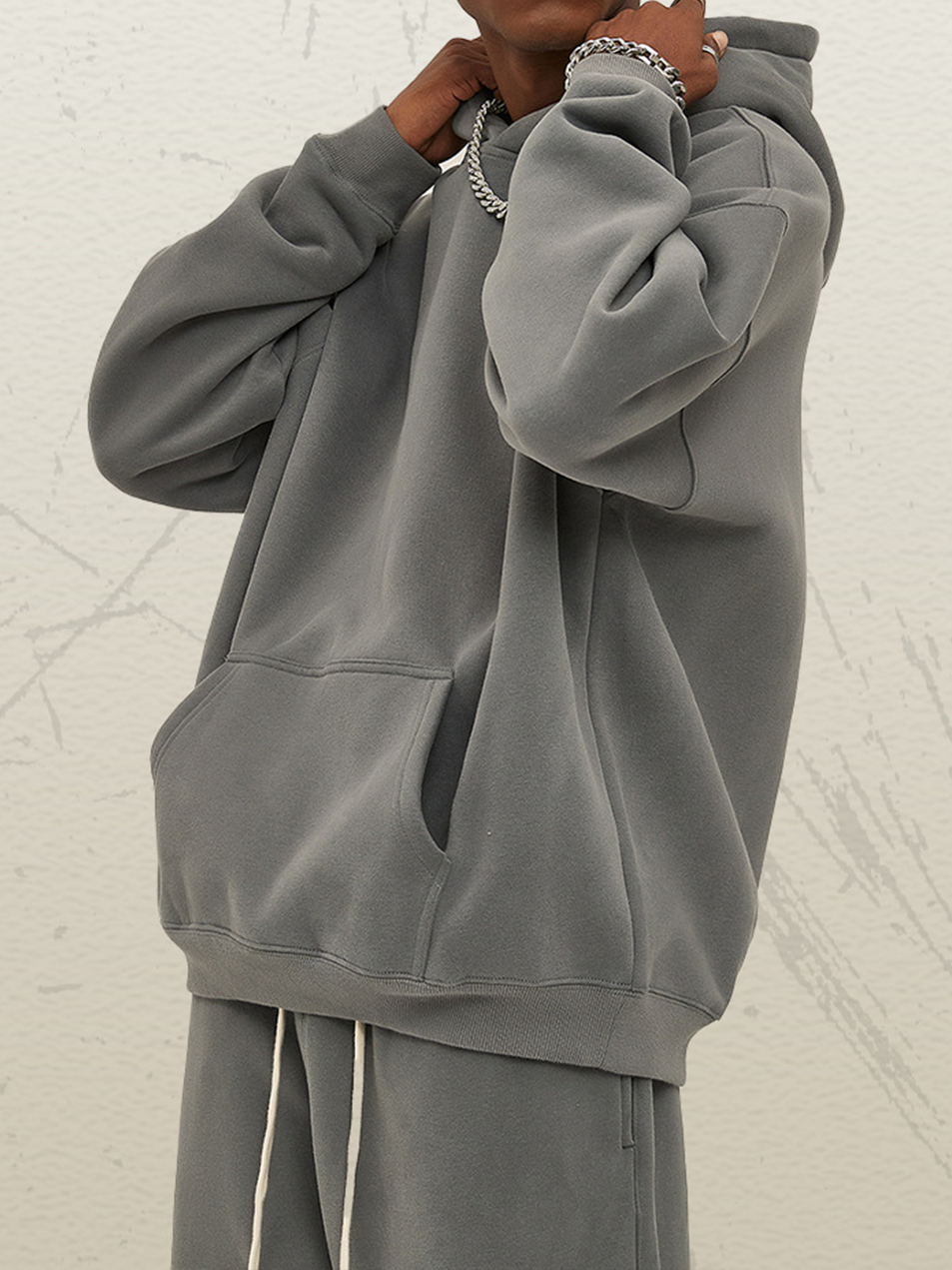 Unisex Oversized White Hoodie Soft Cotton Essential Casual Pullover