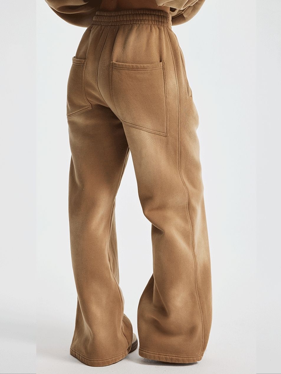 Loose Fit Velvet Sweatpants Unisex Washed Distressed Autumn Outfit