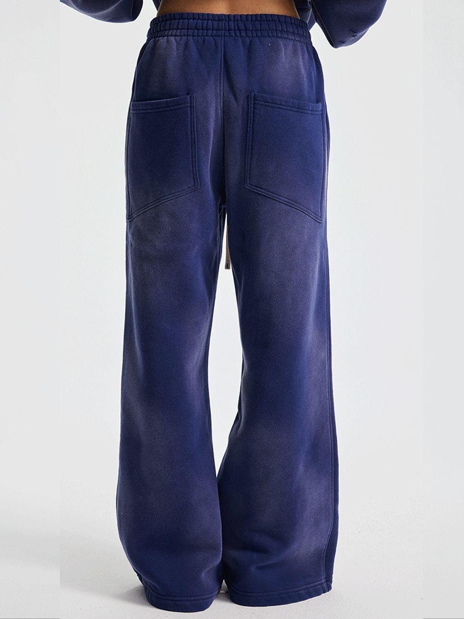 Loose Velvet Sweatpants Unisex Vintage Washed Distressed Winter Look