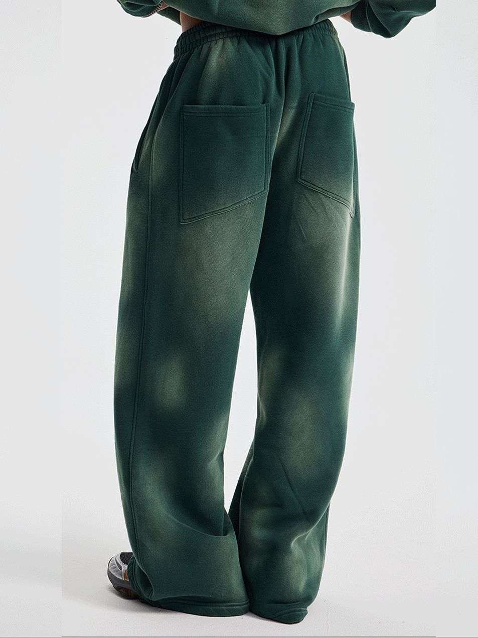 Unisex Casual Sweatpants Distressed Velvet Washed Vintage Autumn Outfit