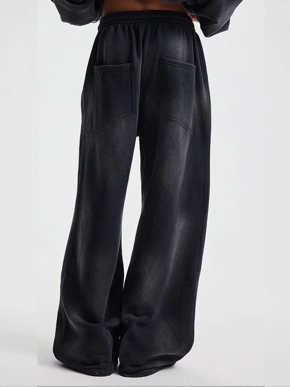 Unisex Casual Sweatpants Distressed Velvet Washed Vintage Autumn Outfit