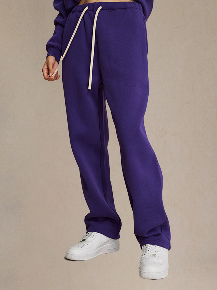 Unisex Burgundy Velvet Sweatpants Retro Washed Distressed Winter Outfit