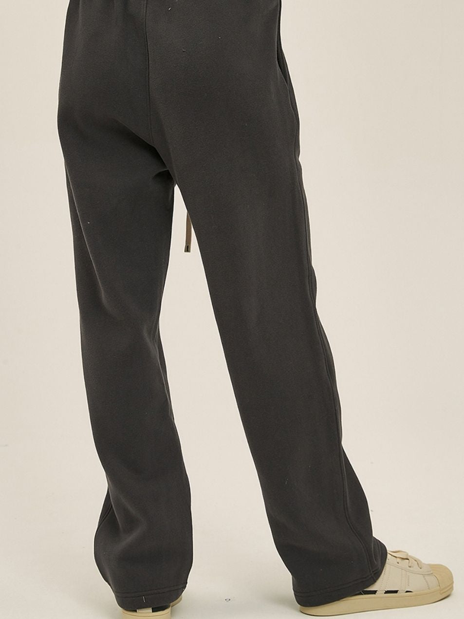 Unisex Burgundy Velvet Sweatpants Retro Washed Distressed Winter Outfit