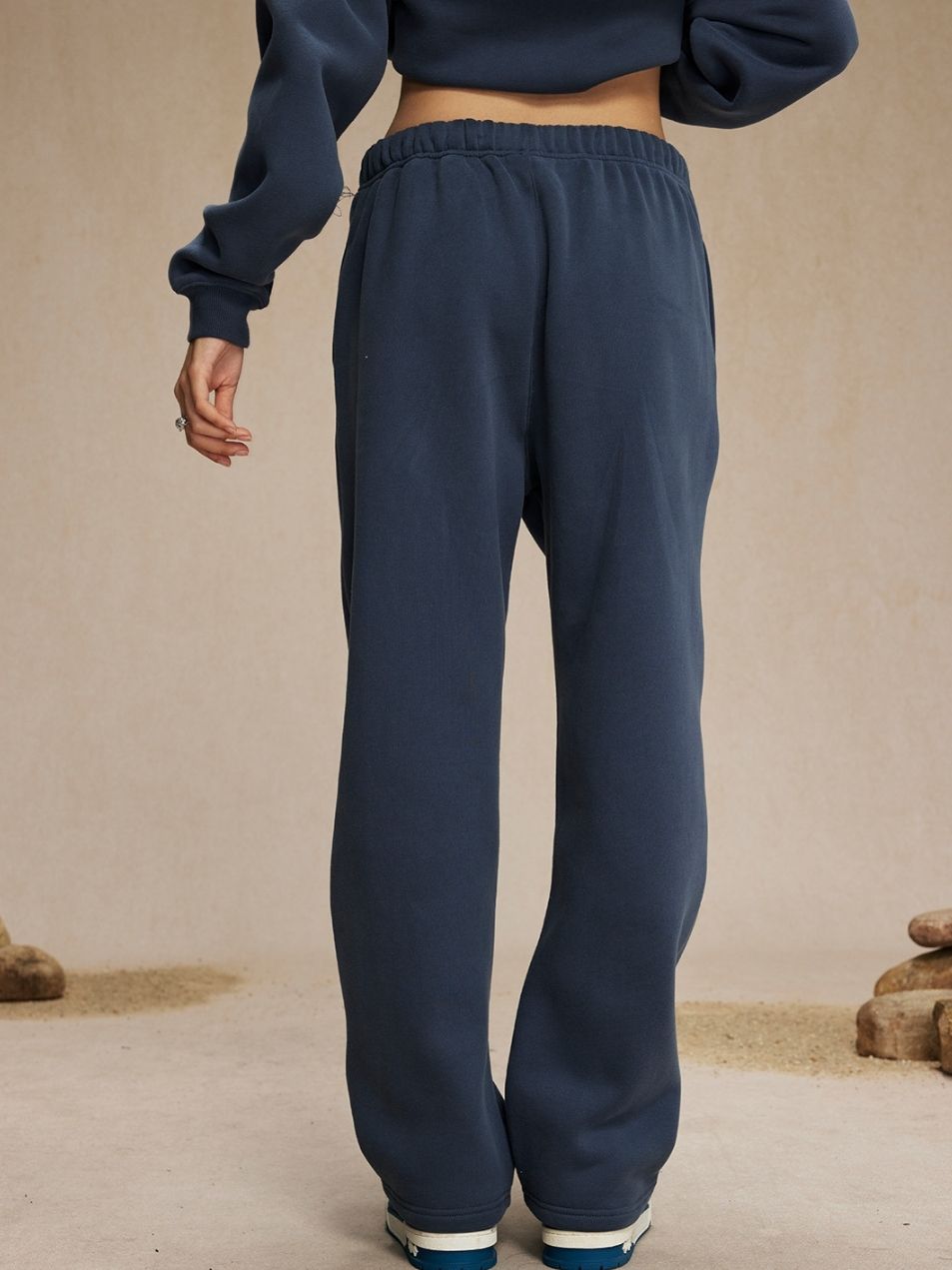 Unisex Rose Red Velvet Sweatpants Vintage Washed Loose Fit Retro Style