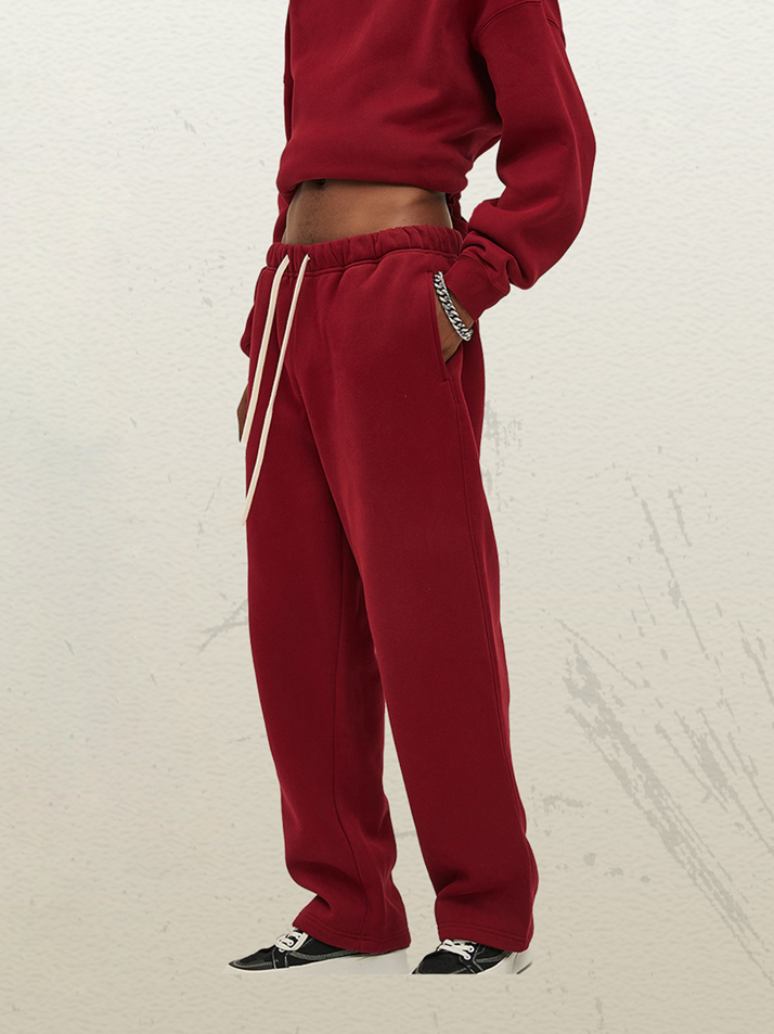 Unisex Purple Cotton Sweatpants Retro Washed Distressed Relaxed Fit Joggers