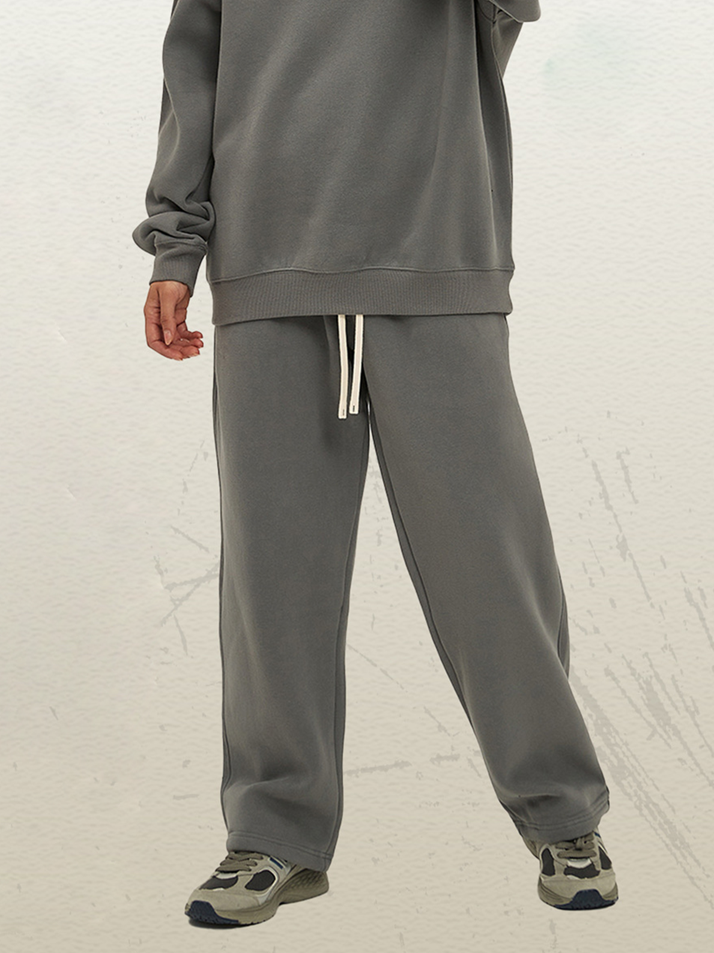 Unisex Dark Pink Cotton Sweatpants Distressed Washed Relaxed Urban Look