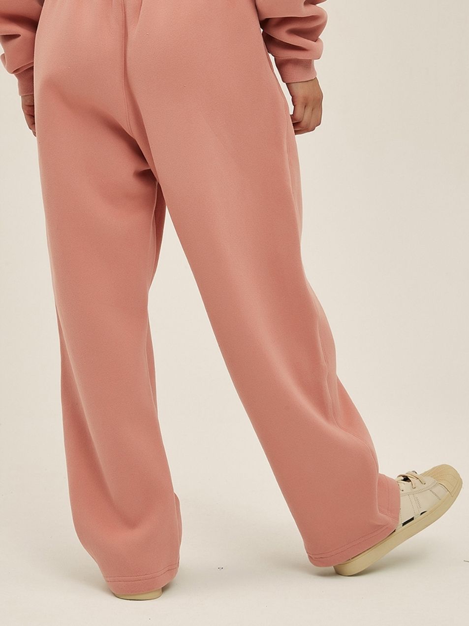 Unisex Dark Pink Cotton Sweatpants Distressed Washed Relaxed Urban Look