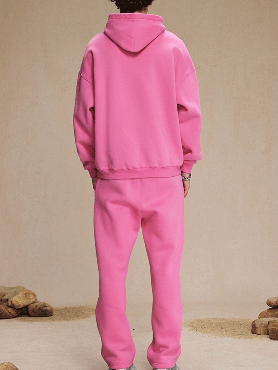 Unisex Soft Fleece Hoodie Set Loose Fit Streetwear Outfit