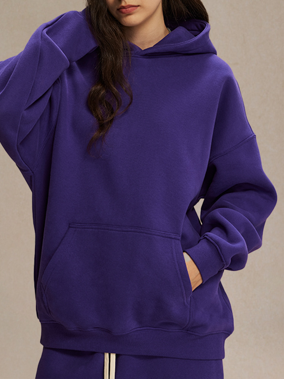 Unisex Oversized Dark Green Hoodie Warm Fleece Everyday Wear