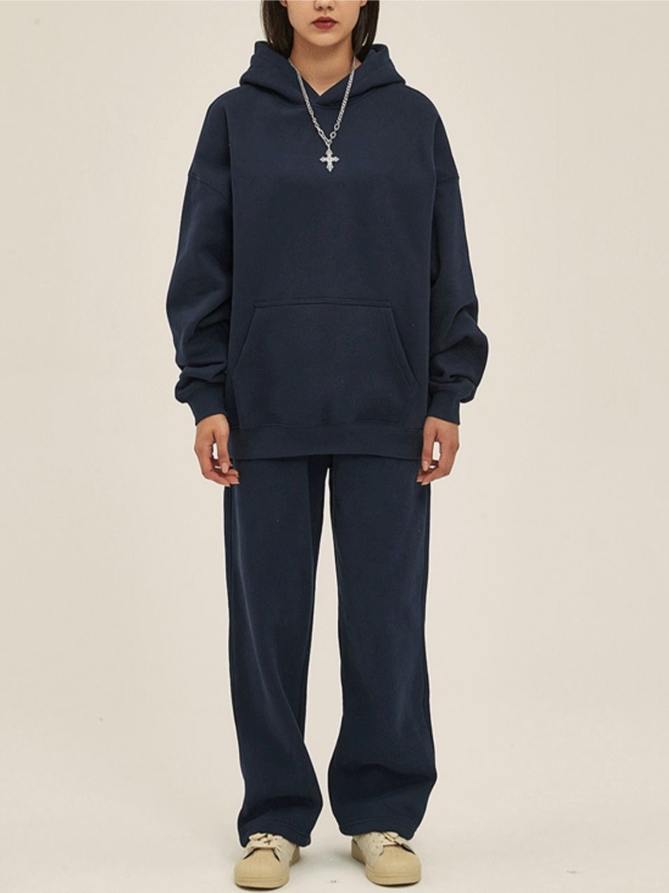 Unisex Sweatpants and Hoodie Set Relaxed Fit Streetwear Tracksuit