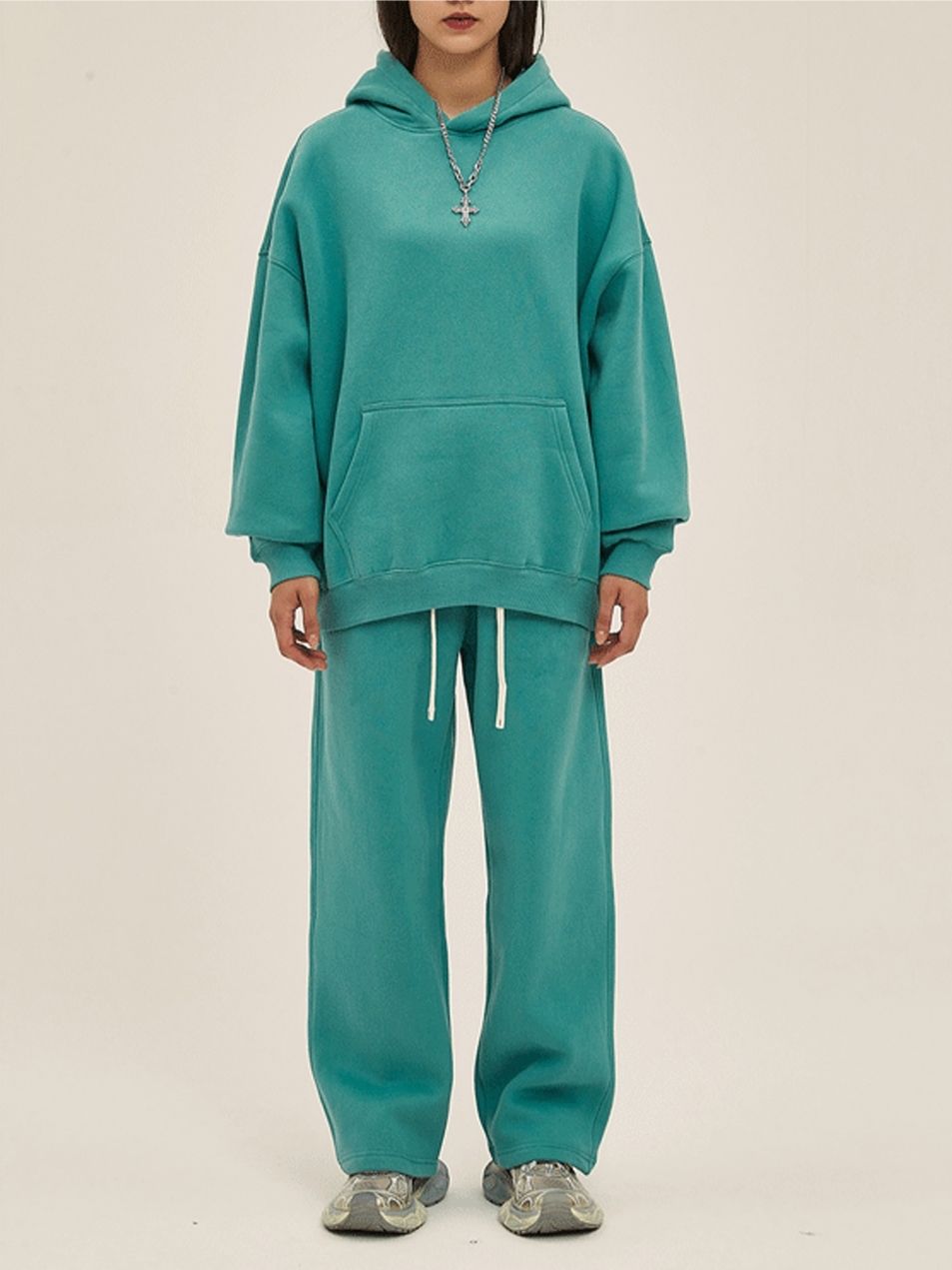 Unisex Sweatpants and Hoodie Set Relaxed Fit Streetwear Tracksuit