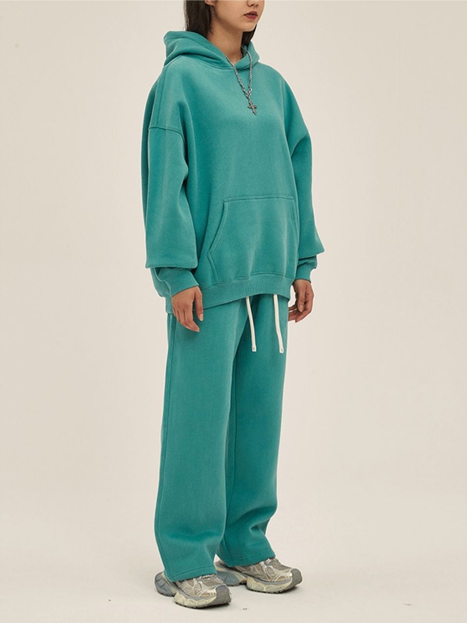 Unisex Sweatpants and Hoodie Set Relaxed Fit Streetwear Tracksuit