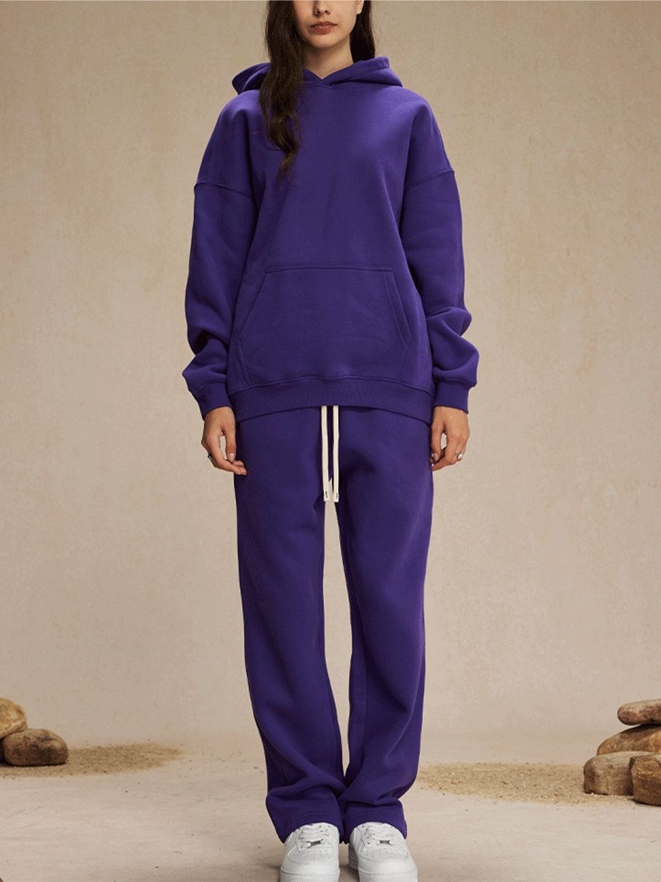 Unisex Fleece Tracksuit Oversized Hoodie and Sweatpants Set