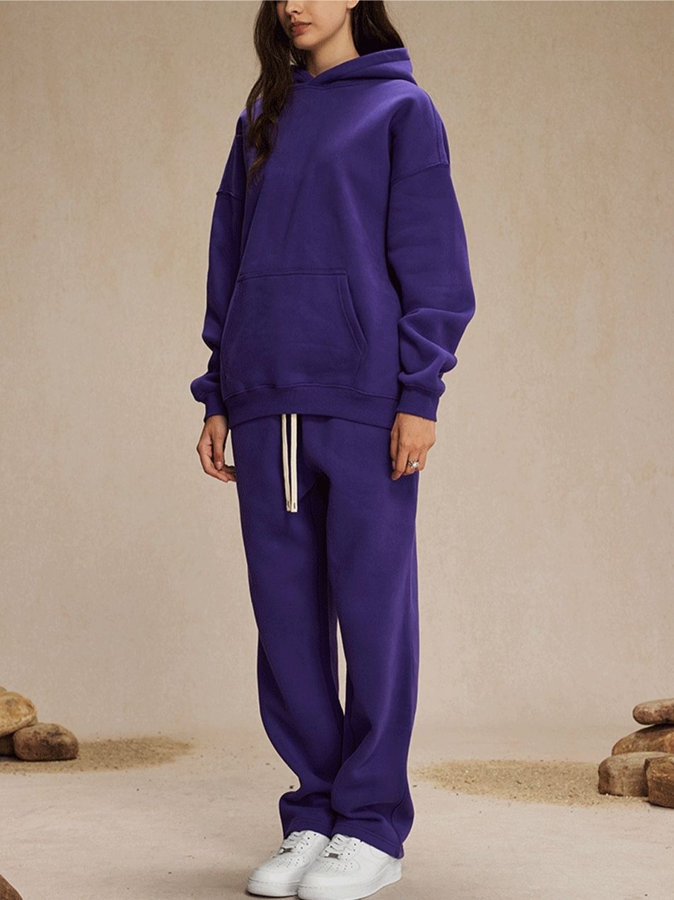 Unisex Fleece Tracksuit Oversized Hoodie and Sweatpants Set