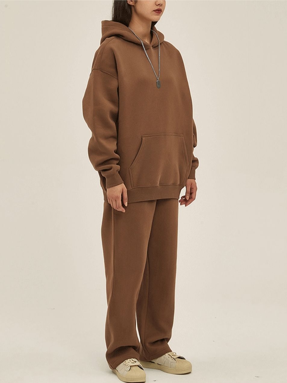 Unisex Fleece Tracksuit Oversized Hoodie and Sweatpants Set