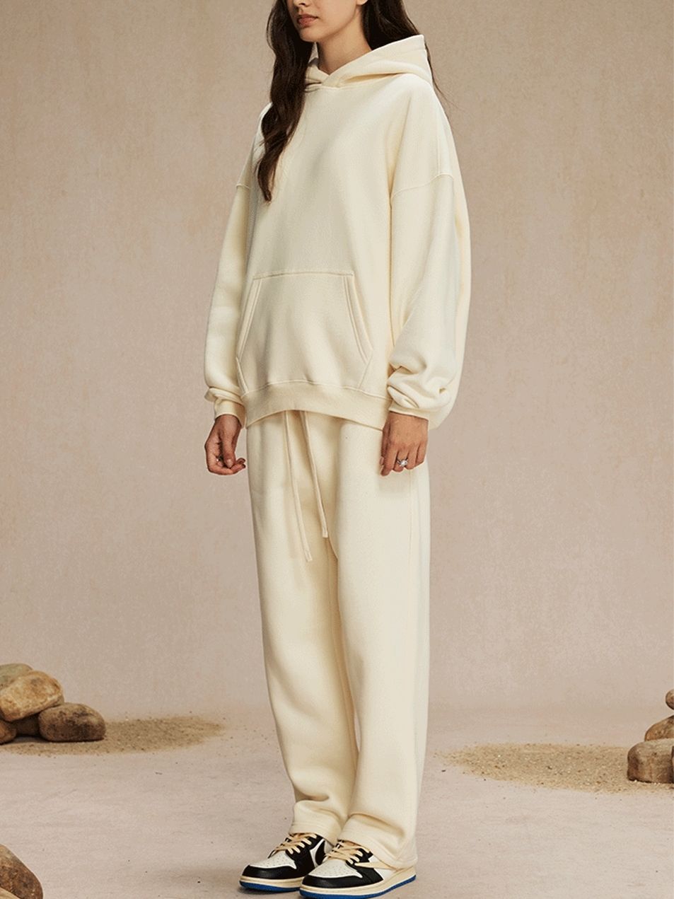 Oversized Pullover Hoodie and Sweatpants Set Unisex Winter Outfit