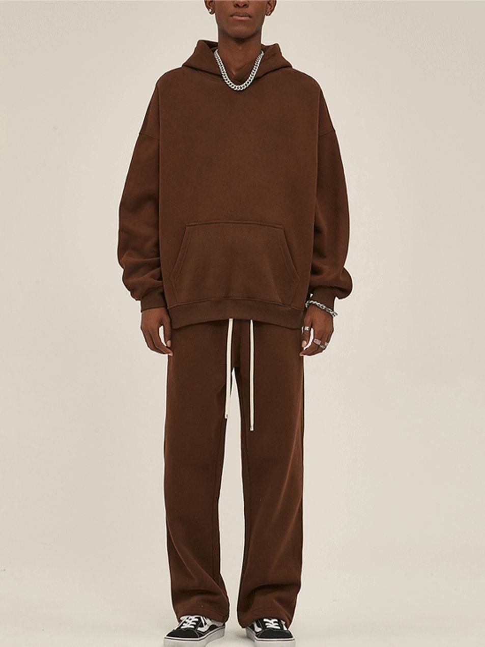 Oversized Pullover Hoodie and Sweatpants Set Unisex Winter Outfit