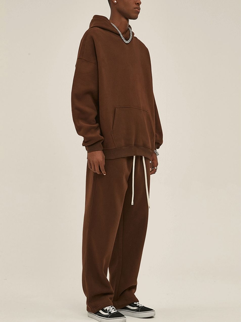 Oversized Pullover Hoodie and Sweatpants Set Unisex Winter Outfit